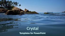  Presentation with beach rocks - Slide set featuring landscape of tropical beach background and a  colored foreground