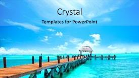  Presentation with cancun - Audience pleasing presentation consisting of landscape of tropical resort jetty backdrop and a arctic colored foreground