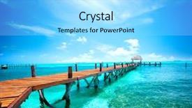  Presentation with mexico cancun - Presentation theme consisting of landscape of tropical resort jetty background and a arctic colored foreground