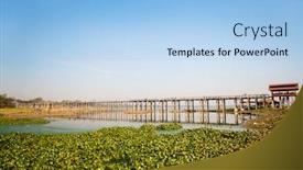 Presentation with bridge - Colorful slide set enhanced with landscape-of-u-bein-bridge backdrop and a light blue colored foreground