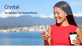  Presentation with online app - Amazing presentation theme having landscape of vancouver in background backdrop and a light blue colored foreground