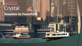  Presentation with hong kong - Presentation enhanced with young beautiful girl in a pink blouse background and a violet colored foreground