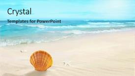  Presentation with clear sunny day rural landscape - Beautiful presentation theme featuring landscape on sunny beach backdrop and a arctic colored foreground