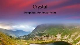  Presentation with calm - PPT theme with landscape over a calm lake background and a  colored foreground