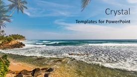  Presentation with sri lanka - PPT layouts with landscape-photo-of-exotic-beach background and a light blue colored foreground