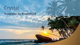  Presentation with sri lanka - Beautiful presentation theme featuring landscape-photo-of-exotic-beach backdrop and a light blue colored foreground