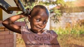  Presentation with head - Slide deck featuring landscape-portrait-head-and-shoulders background and a  colored foreground