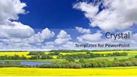  Presentation with canada ontario lake of two - Audience pleasing presentation design consisting of landscape prairie view of canola backdrop and a light blue colored foreground