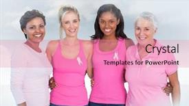  Presentation with breast cancer free - Colorful presentation enhanced with landscape relief - breast cancer women with sky backdrop and a  colored foreground