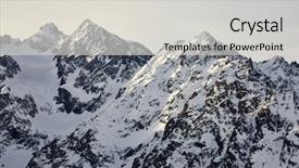  Presentation with range land - Amazing PPT theme having landscape relief - high mountain range in winter backdrop and a light gray colored foreground