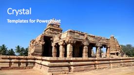  Presentation with complex - Colorful presentation theme enhanced with landscape relief - pattadakal temple complex karnataka backdrop and a cobalt blue colored foreground