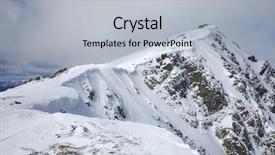  Presentation with mountain - PPT theme having landscape relief - snowy mountain peak of dumbier background and a  colored foreground