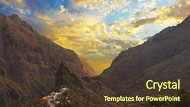  Presentation with survivor island - Presentation consisting of landscape relief - sunset in canyon masca background and a tawny brown colored foreground