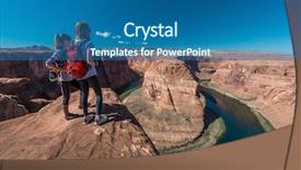  Presentation with tourism river philippines - Beautiful PPT theme featuring landscape relief - two tourists enjoy colorado river backdrop and a ocean colored foreground