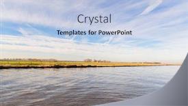  Presentation with landscape - Theme having landscape-river-the-eem background and a light blue colored foreground