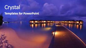  Presentation with white sand - Theme enhanced with landscape scene with white sand background and a royal blue colored foreground