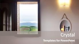  Presentation with seeing through fog - Presentation theme having landscape seen through bedroom window background and a gray colored foreground