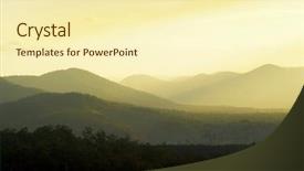  Presentation with rolling hills - Colorful PPT theme enhanced with landscape shot of hills covered backdrop and a  colored foreground