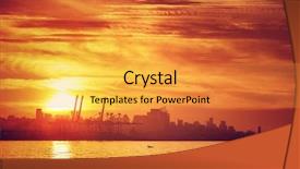  Presentation with city silhouette - Slides featuring landscape summer travel beirut lebanon background and a gold colored foreground