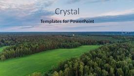  Presentation with sunset - Presentation design consisting of landscape-sunset-over-the-fields background and a  colored foreground