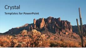  Presentation with superstition - Slide deck having landscape superstition mountain near phoenix background and a light blue colored foreground