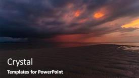  Presentation with tide - Colorful PPT theme enhanced with landscape-view-of-beach-sea backdrop and a wine colored foreground