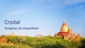  Presentation with myanmar bagan - Presentation with landscape view of dhammayazika pagoda background and a  colored foreground