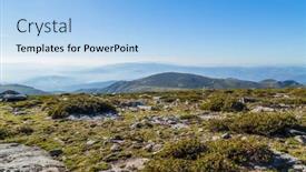  Presentation with mountain view - Slide deck with landscape-view-of-mountain background and a  colored foreground