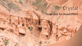 Presentation with sandstone - Slide set with landscape-view-of-the-danxia background and a coral colored foreground