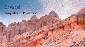  Presentation with sandstone - Cool new theme with landscape-view-of-the-danxia backdrop and a teal colored foreground