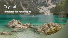  Presentation with landscape - PPT theme consisting of landscape-view-of-the-emerald background and a gray colored foreground