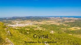  Presentation with island - Slide set with landscape viewed from monte toro background and a gold colored foreground