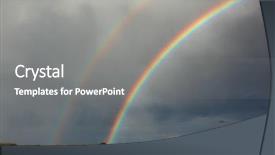  Presentation with rain clouds - Cool new presentation theme with landscape with a colorful rain backdrop and a gray colored foreground