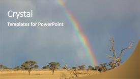  Presentation with landscape desert - Presentation enhanced with landscape with a colorful rain background and a gray colored foreground
