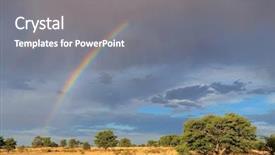  Presentation with sky rainbow - Audience pleasing presentation consisting of landscape with a colorful rainbow backdrop and a gray colored foreground