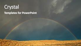  Presentation with kalahari - Audience pleasing slide set consisting of landscape with a colorful rainbow in stormy sky kalahari desert south africa backdrop and a dark gray colored foreground