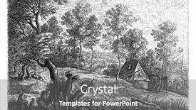  Presentation with dog house - Cool new slides with landscape-with-a-house backdrop and a gray colored foreground