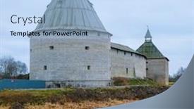  Presentation with landscape - Beautiful slide set featuring landscape-with-a-picture backdrop and a light blue colored foreground