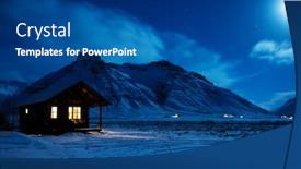  Presentation with house window - Audience pleasing slide deck consisting of landscape-with-a-wooden-house backdrop and a ocean colored foreground