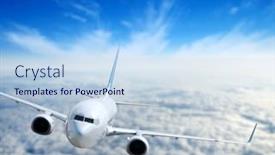  Presentation with commercial - Amazing theme having landscape-with-airplane-is-flying backdrop and a light blue colored foreground