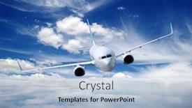 Presentation with commercial - Theme featuring landscape-with-airplane-is-flying background and a light blue colored foreground