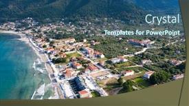  Presentation with amazing - Presentation featuring landscape-with-amazing-golden-beach background and a ocean colored foreground