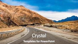  Presentation with asphalt road - Presentation design featuring landscape with asphalt military road background and a  colored foreground