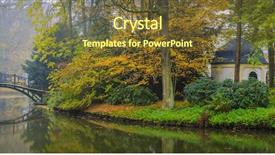  Presentation with autumn view autumn nature - Slide set consisting of landscape with beautiful old bridge background and a tawny brown colored foreground