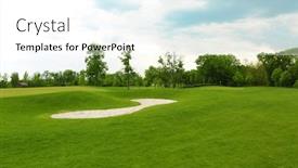  Presentation with golf course - Beautiful theme featuring landscape-with-big-golf-course backdrop and a white colored foreground