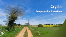  Presentation with landscape - Colorful slide deck enhanced with landscape with blooming yellow rape backdrop and a  colored foreground