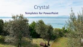  Presentation with sky blue - Beautiful slide set featuring landscape-with-blue-sky-mountains backdrop and a sky blue colored foreground