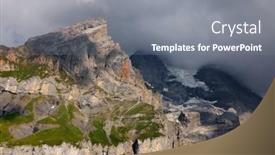  Presentation with mountain lake - Presentation theme with landscape-with-bluemlisalp-mountain-between background and a gray colored foreground