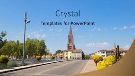  Presentation with bridge - Audience pleasing PPT theme consisting of landscape-with-bridge-over-river backdrop and a light blue colored foreground