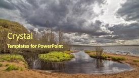  Presentation with dark forest landscape - Slide deck having landscape-with-dark-sky background and a tawny brown colored foreground